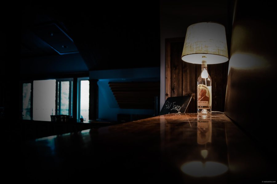 Pappy Van Winkle Bottle on Piano at Brighter Shade Studios